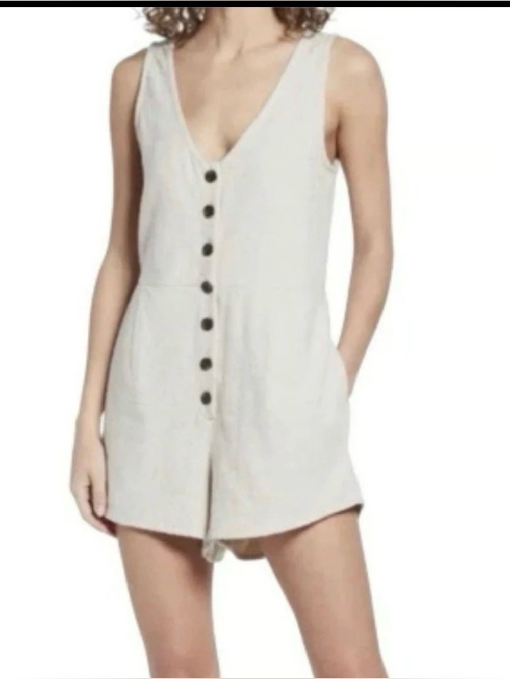 Linen Blend Madewell Romper Sleeveless Size 6